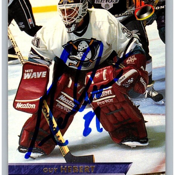 Guy Hebert Anaheim Mighty Ducks Autographed Hockey Cards1993-94 - Picture 1 of 2